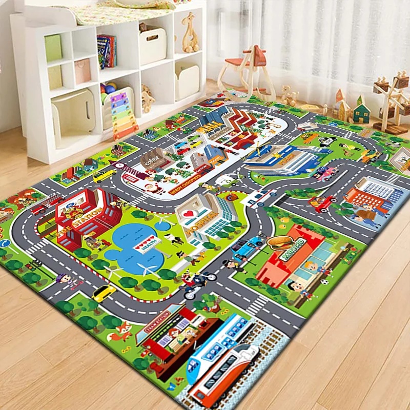 Outdoor Adventure Educator - Colorful Kids City Map Play Mat