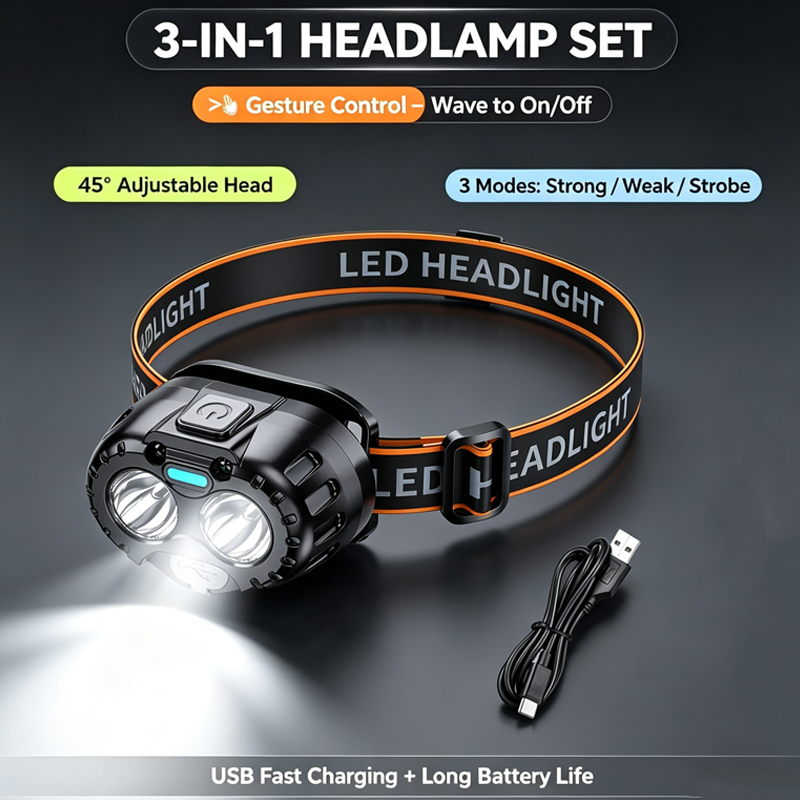 Powerful LED Headlamp IPX4 Wat - Outdoor Adventure Trips ulasan dan harga