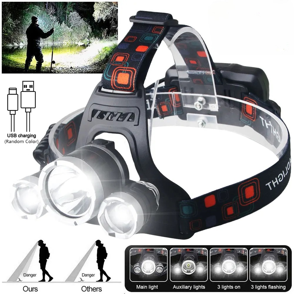 High Power LED Headlamp 18650  - Outdoor Adventure Trips ulasan dan harga