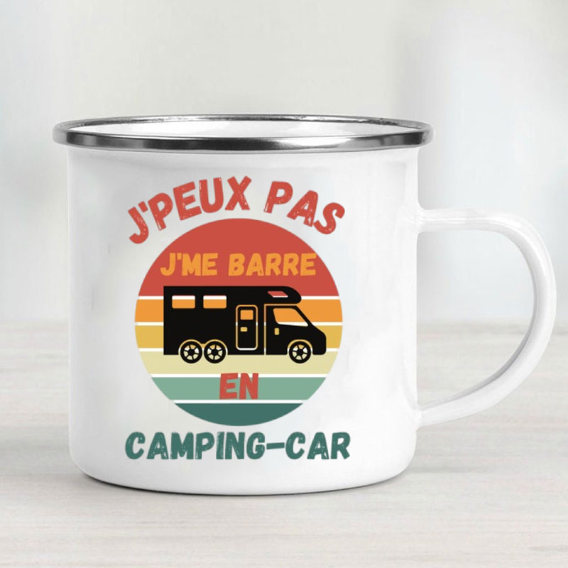 Camping Car Enamel Mug Adventu - Outdoor Adventure And Travel ulasan dan harga
