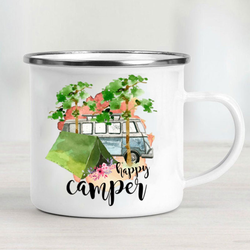 Camping Car Enamel Mug Adventu - Outdoor Adventure And Travel ulasan dan harga