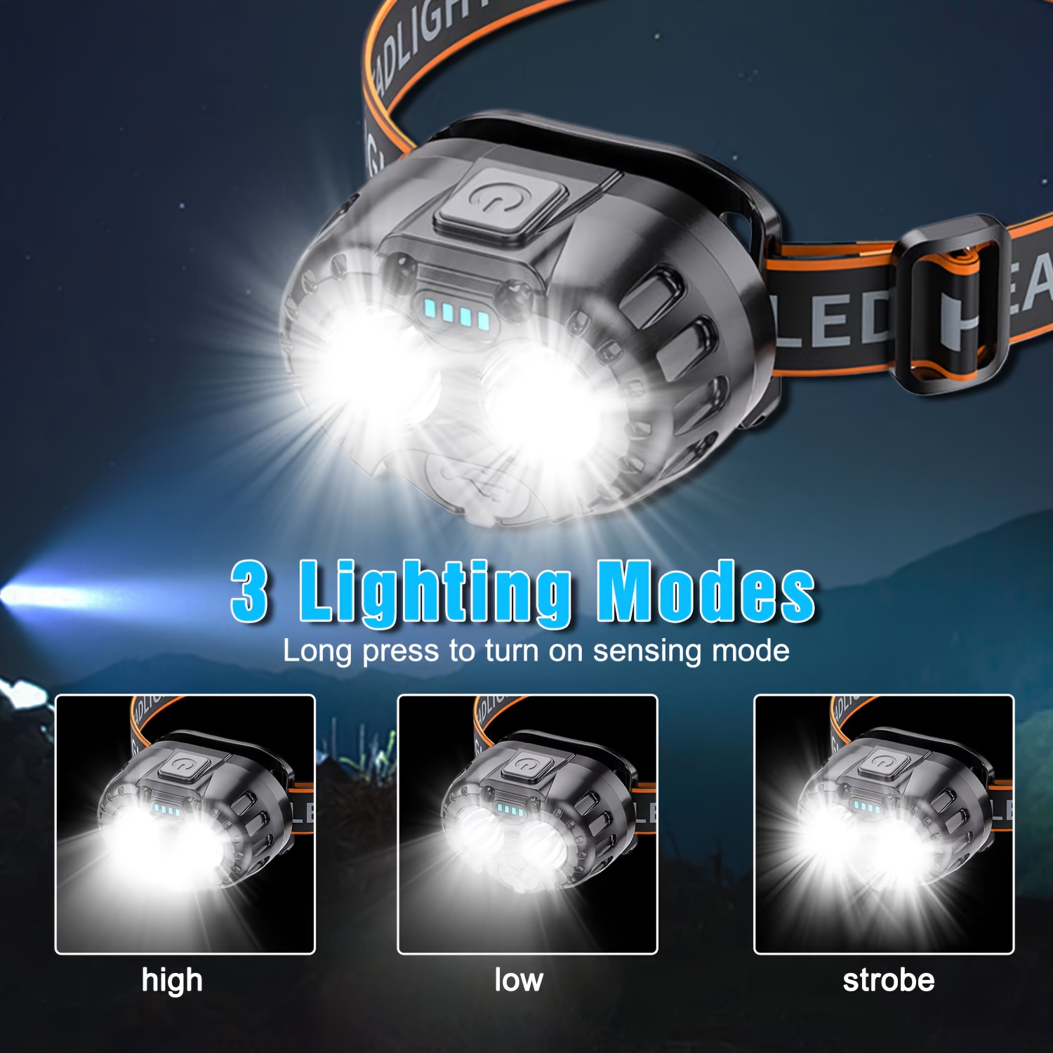 Powerful LED Induction Headlam - Outdoor Adventure Trips ulasan dan harga